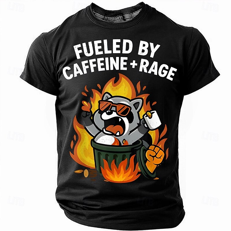 Men's Cartoon Funny Slang T Shirt Short Sleeve T shirt 3D Print Crew Neck Shirt Fashion Daily Street Casual Daily Black White Blue Summer Spring All Seasons Clothing Apparel S M L XL XXL XXXL3