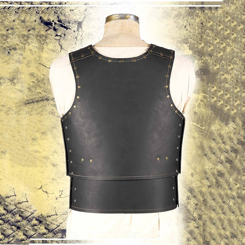 Retro Vintage Medieval Renaissance Armor Chest Guard Knight Ritter Viking Fancy Dress Men's Viking Halloween Carnival Masquerade Party Renaissance Fair LARP Adults' Chest Guard4