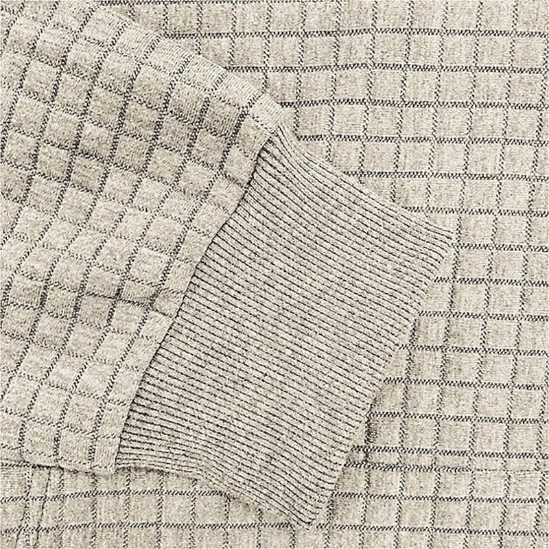 Men's Hoodie Waffle Hoodies Quarter Zip Hoodie Light Khaki. Hooded Color Block Pocket Ribbed Textured Sports & Outdoor Daily Holiday Polyester Streetwear Basic Casual Spring &  Fall Clothing Apparel3