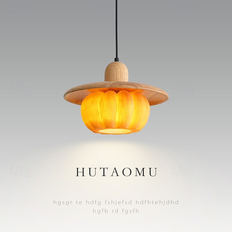 Resin Chandelier Retro Minimalist Rubber Wood Art Hanging Light Bedroom Restaurant Decoration Suspended Chandelier Indoor Adjustable Lighting Fixtures2