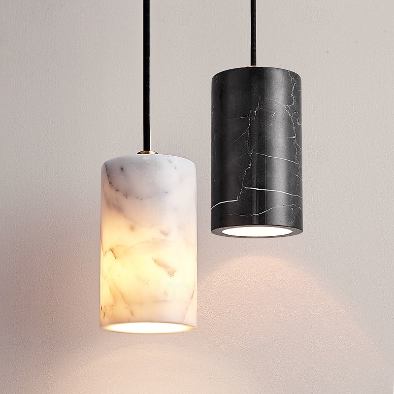 Marble LED Pendant Lamp for Bedroom Bedside Living Dining Room Decoration Chandelier Lights, Modern Lighting
