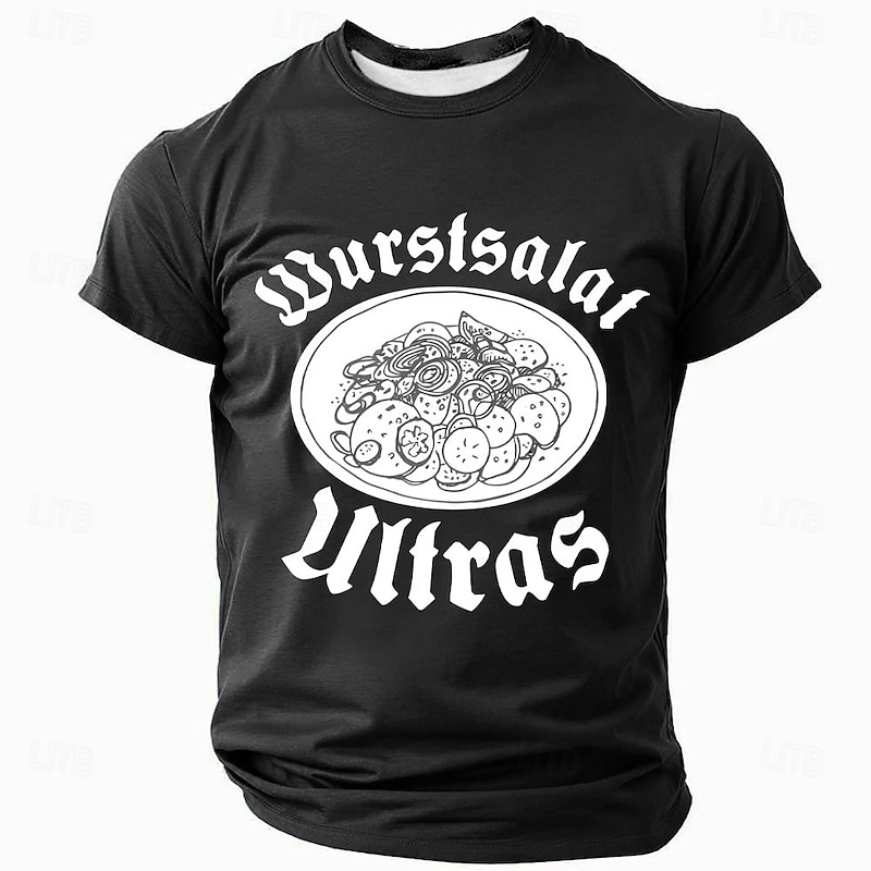 Mens Wurstsalat Ultras Graphic T-Shirt - Funny German Sausage Salad Lover Short Sleeve Tee4