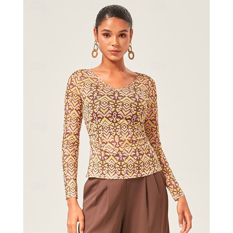 Vintage V-Neck Stretch Base Layer Top