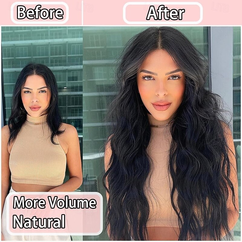 Clip in Hair Extensions for Women 6PCS Clip Ins Long Wavy Curly Hair Extension 16 Inch Synthetic Hair Extension Thick Hairpieces2