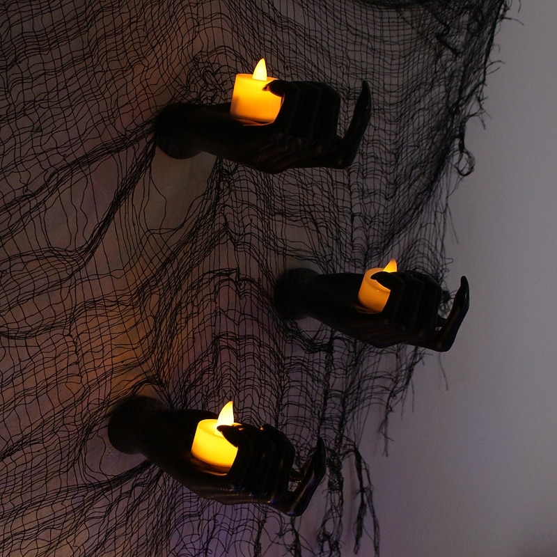 1pc Halloween Ghost Hand Holder Stand, Haunted House Horror Prop, Escape Room Witch Claw Skeleton Hand Decoration4