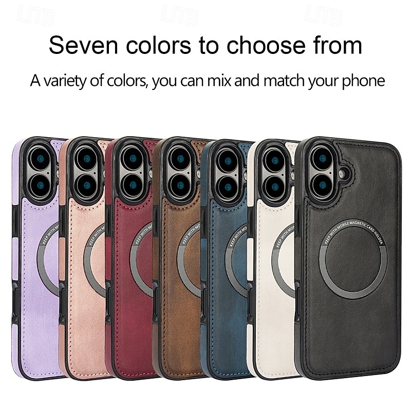 Phone Case For iPhone 17 Pro Max 17 Air 16 15 14 Pro Max Plus 13 Pro Max Back Cover Magnetic Support Wireless Charging Shockproof Retro TPU PU Leather