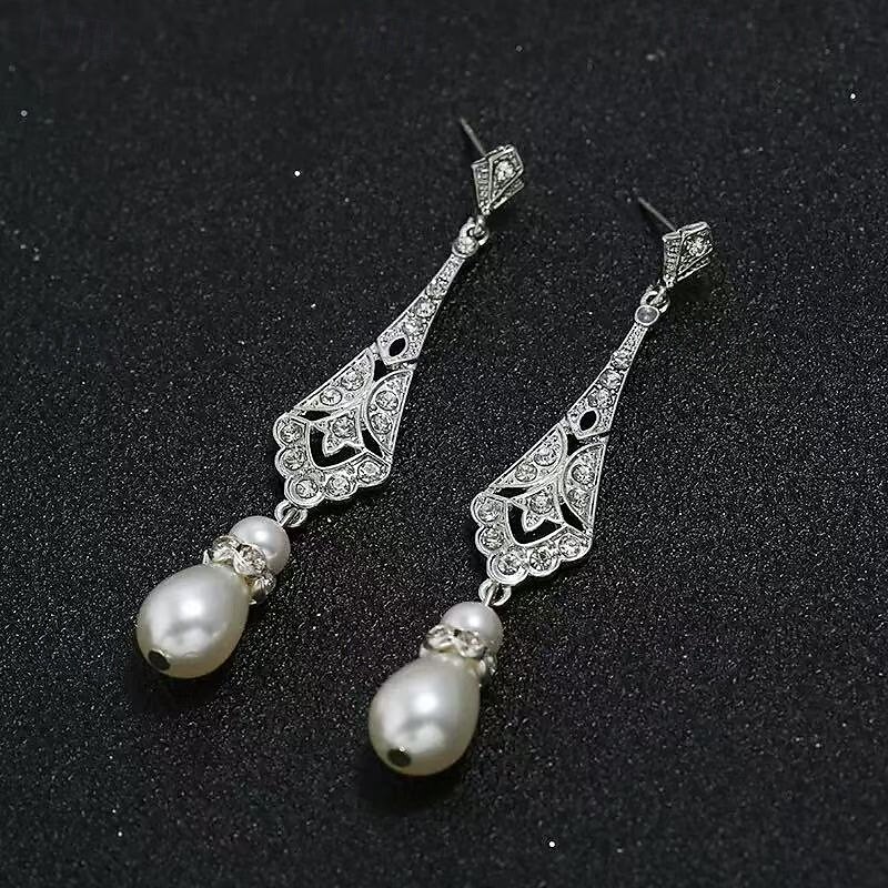 Bridal Jewelry Sets One-piece Suit Alloy 1 Bracelet Earrings Necklace Women's Stylish Luxury Cute Joy Jewelry Set For Party Evening Wear4