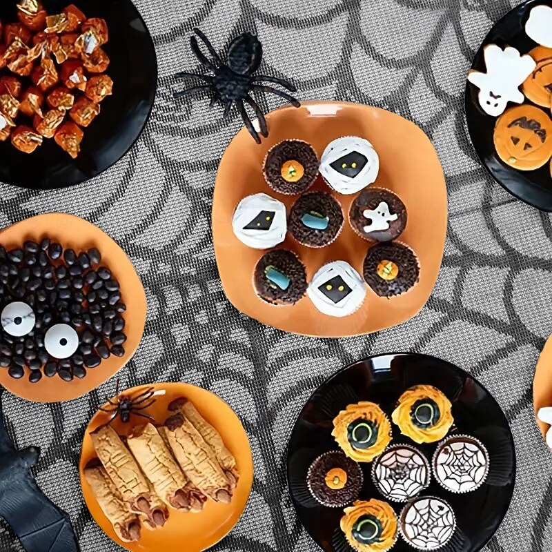 Gothic Halloween Tablecloth Scary Movie Nights & Party Decor Polyester Tablecloth3