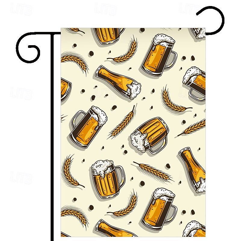 Oktoberfest Garden Flag German Bavarian 12 x 18 Inch Yard Flags, Small Garden Flags for Outside, Outdoor Flags,Beer Design Holiday Garden Flags4