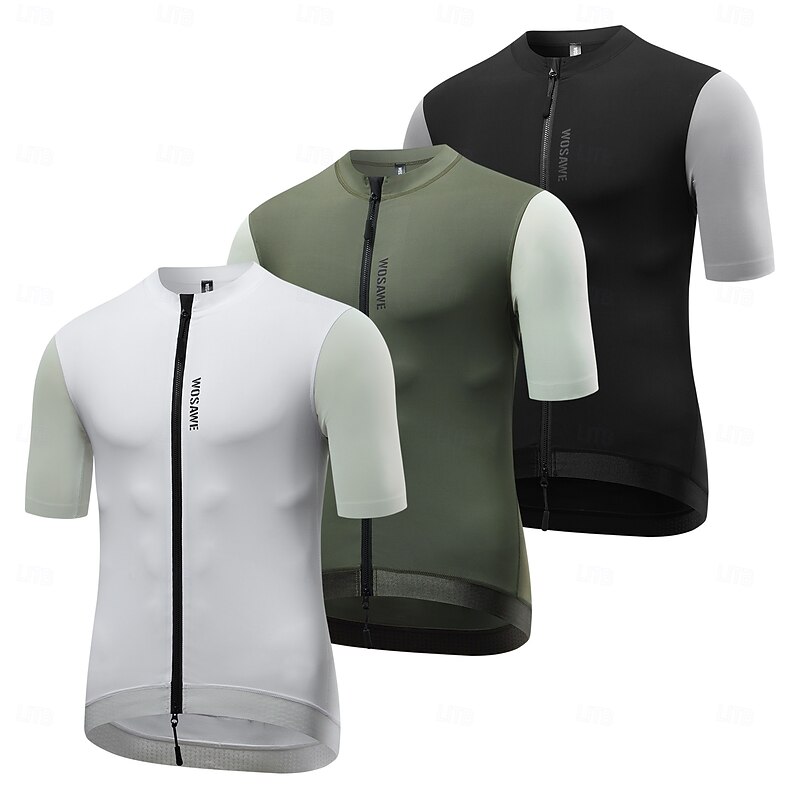 WOSAWE spring and summer men's cycling short-sleeved tops quick-drying breathable road cycling clothing Slim and thin cycling clothes BD281