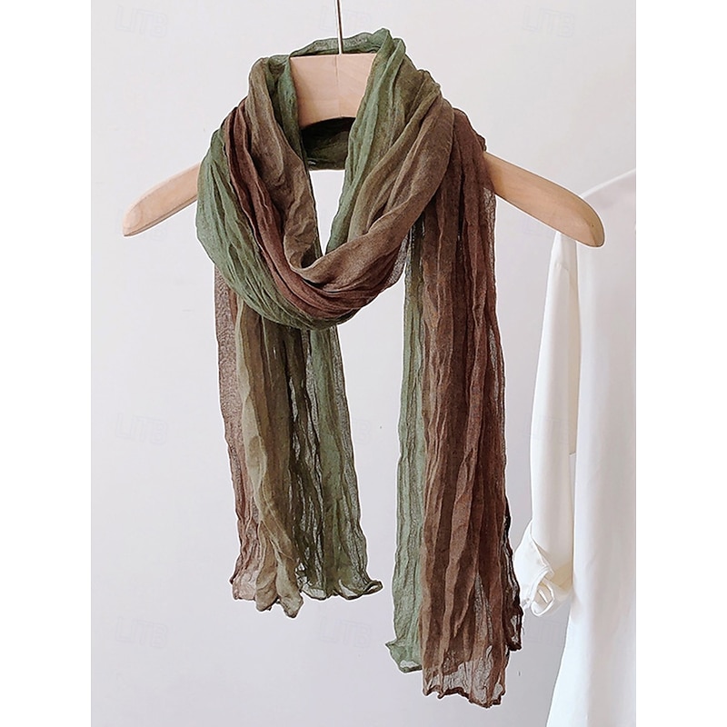 Men's lightweight crinkled chiffon scarf in tie-dye ombre, Perfect for bohemian travel, Everyday layering and spring/fall looks3