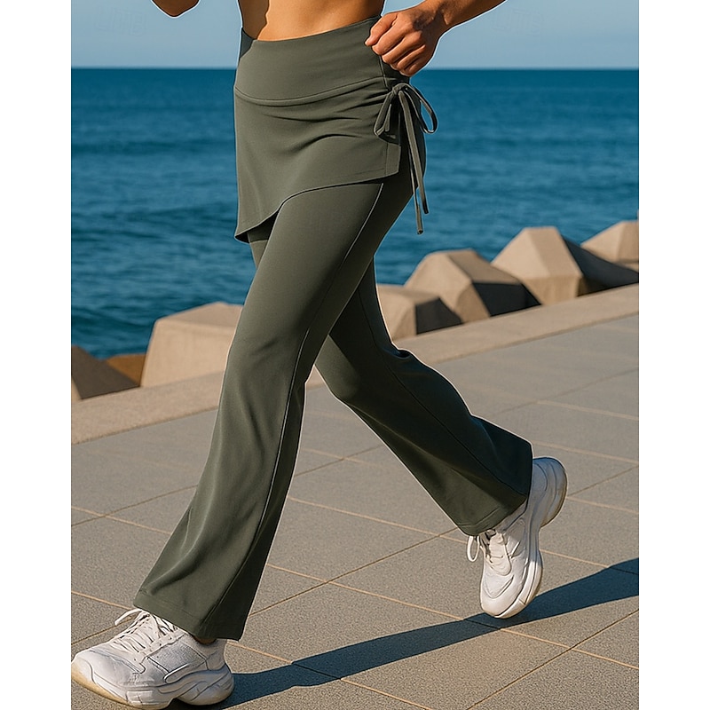 Women's Leggings Running Skirt with Tights Elastic Waistband High Waist Leggings Sports & Outdoor Casual Breathable Quick Dry Lightweight Elastic Tennis Golf Running Regular Fit Sportswear Activewear