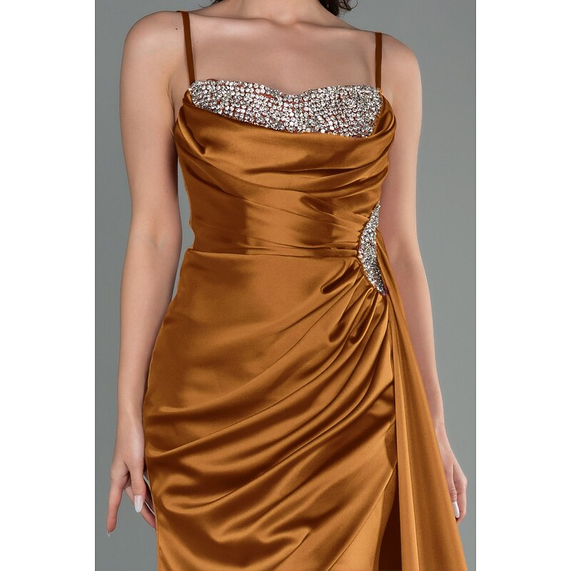 Black Tie Mermaid / Trumpet Evening Gown Adjustable Strap Elegant Dress Formal Wedding Floor Length Sleeveless Sweetheart Satin with Ruched Crystals2