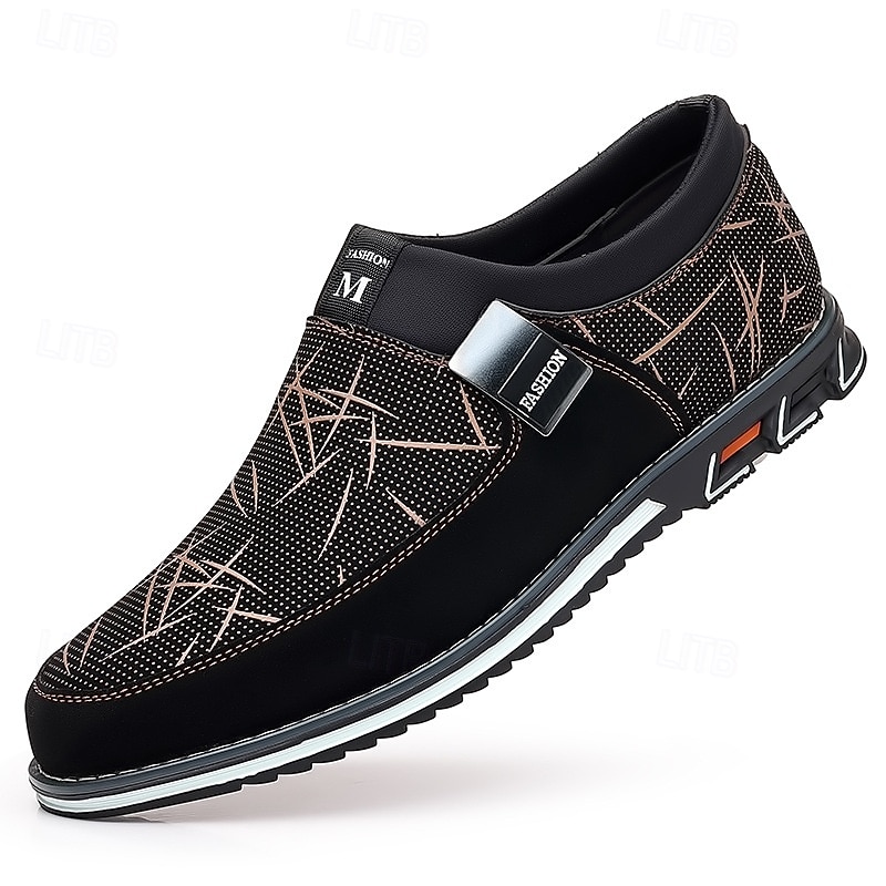 Men's Black Mesh Slip-On Casual Shoes with Star Pattern – Lightweight Streetwear Shoes for Travel, Urban Walks & Weekend Outings4