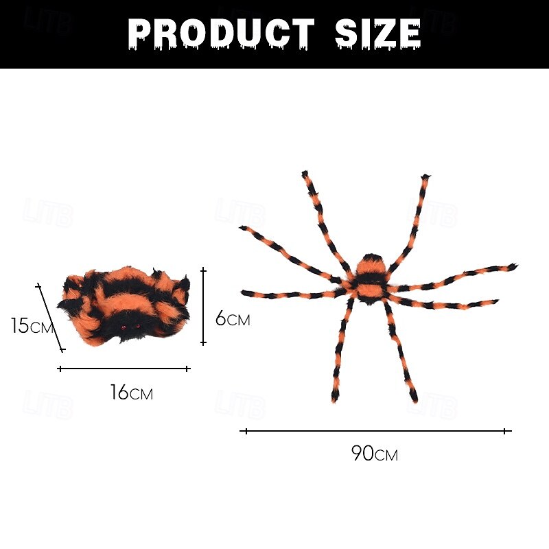 Halloween Spider Decoration Halloween Hairy Spider with Eyes Realistic White Spider Props for Haunted Houses Gardens3