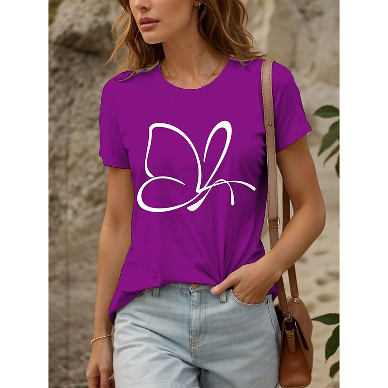 Women's T Shirt Graphic Animal Vintage Stylish Classic Short Sleeve Crew Neck Round Neck Regular Tops Daily Weekend Print Black White Pink Red Blue Summer Spring4