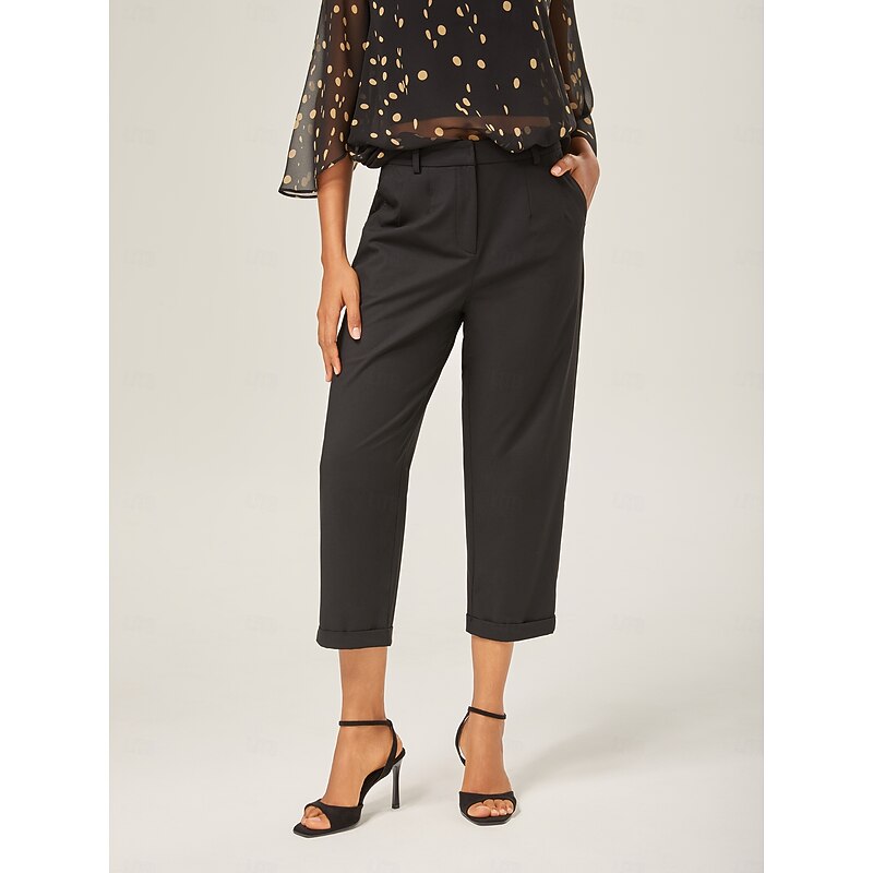 Slim Fit Black Wool Ankle Cigarette Pants4