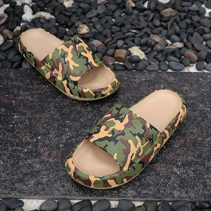 Men's Camouflage Slide Sandals, Anti-Slip Thick Sole Outdoor Slippers, Military Style Comfort Slides for Beach, Shower and Casual Wear2