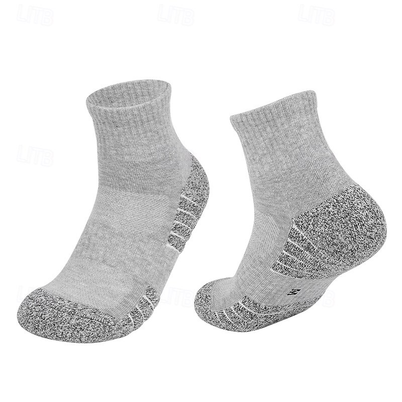 1 Pair Men's Running Socks Sports Socks Breathable Anti Blister Sweat-Wicking cushioned Outdoor ankle Patchwork Cotton Dark Grey Black White for Running3