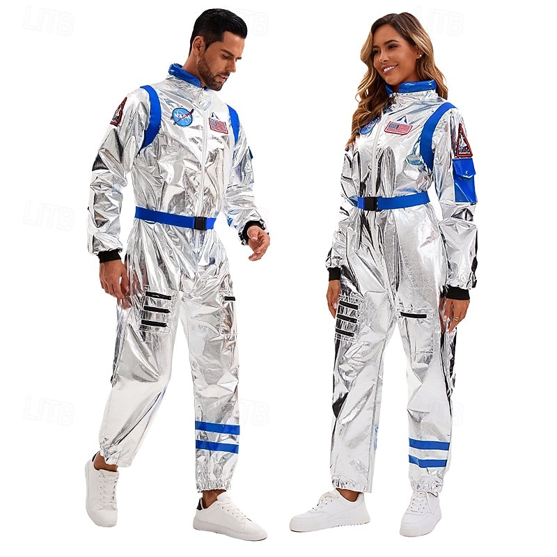 Astronaut Halloween Cosplay Costume Halloween Adults' Couple's Men's Women's Halloween Carnival Carnival Halloween Easy Halloween Costumes Dress Up2