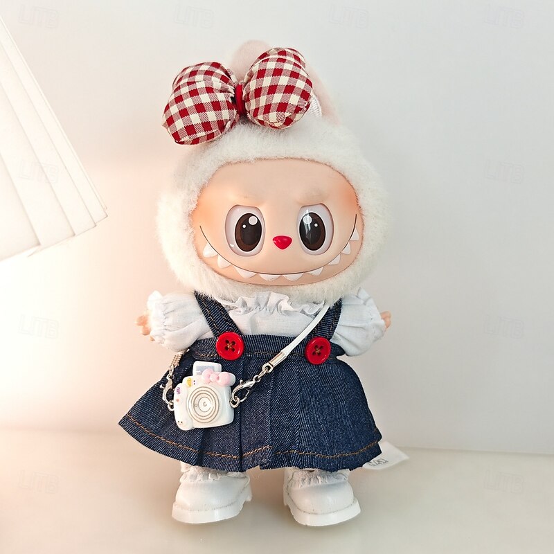 Clothes for 17cm Doll Skirt Set for Dolls 3 Piece Set Hat Skirt Outfit Premium Fashion Cute Dress for 17cm Dolls Accessories (NO Doll)3