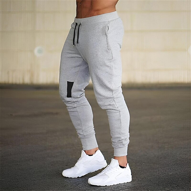Men's Sweatpants Joggers Jogging Pants Running Pants Pocket Elastic Waist Drawstring Plain Comfort Sports Outdoor Daily Fashion Casual Black Light Grey Micro-elastic