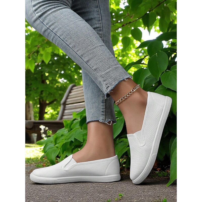 Women's Canvas Slip-On Sneakers – Lightweight Minimalist Flats for Daily Errands, Park Walks and Weekend Brunch Outings4