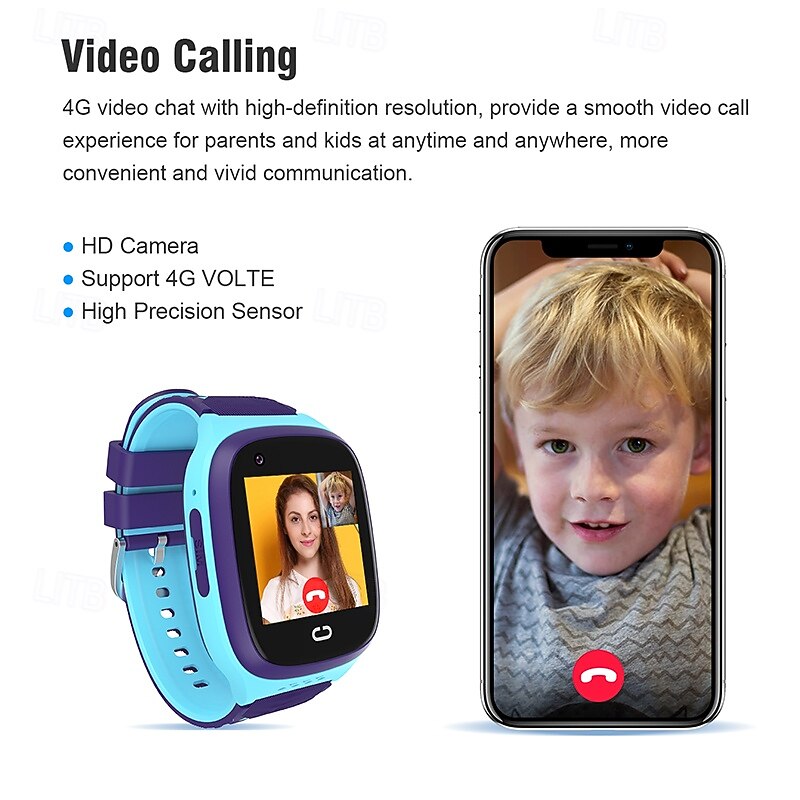 iMosi LT31 Smart Watch 1.4 inch 4G LTE Cellular Smartwatch Phone Bluetooth Alarm Clock Calendar Compatible with Null Kid's GPS Hands-Free Calls with Camera IP 67 40mm Watch Case4