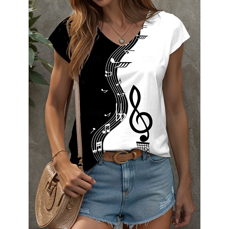 Women's Graphic Geometric Striped Camisole Tank Top Vintage Stylish Casual Sleeveless V Neck Regular Tops Daily Print Black and White White / Black White Summer4