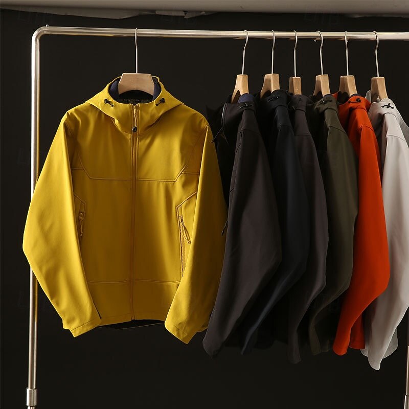 Men's Windbreaker Hiking Jacket rain coat Outdoor Waterproof Windproof Hiking Outfits Hiking Clothes Spring Autumn / Fall Top Camping / Hiking / Caving Running Black Green Grey