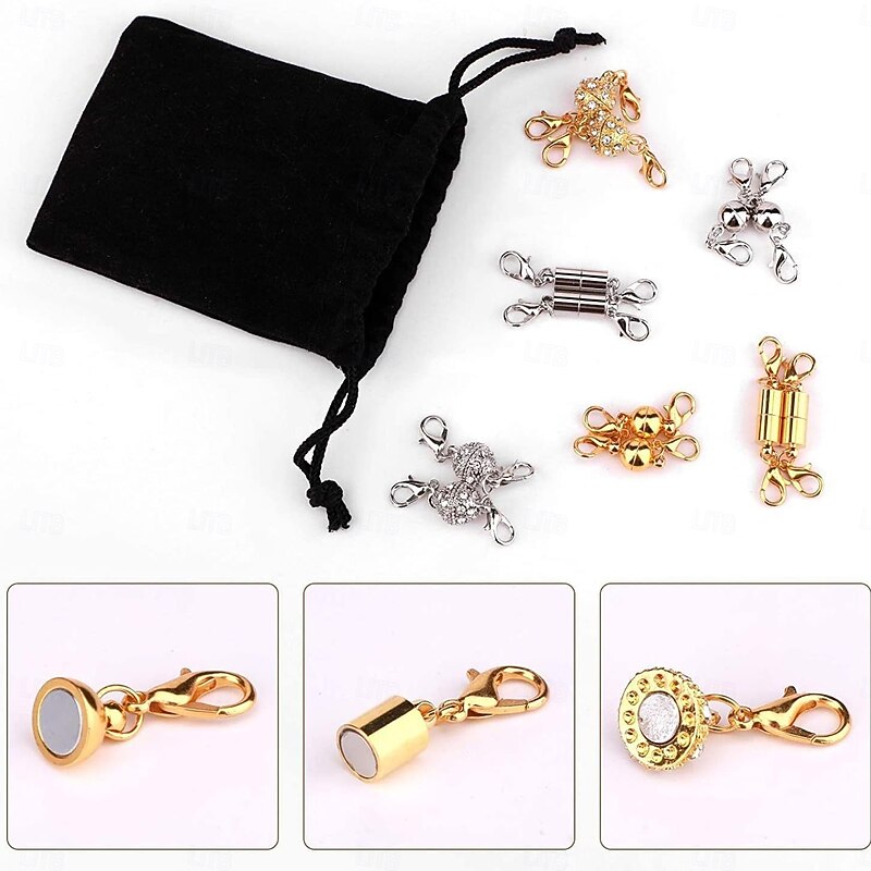 12pcs/set Magnetic Necklace Clasps and Closures for Jewelry, Strong Secure Snap Lock, Easy to Use for Arthritis, DIY Repair, Bracelet Extender Connector3