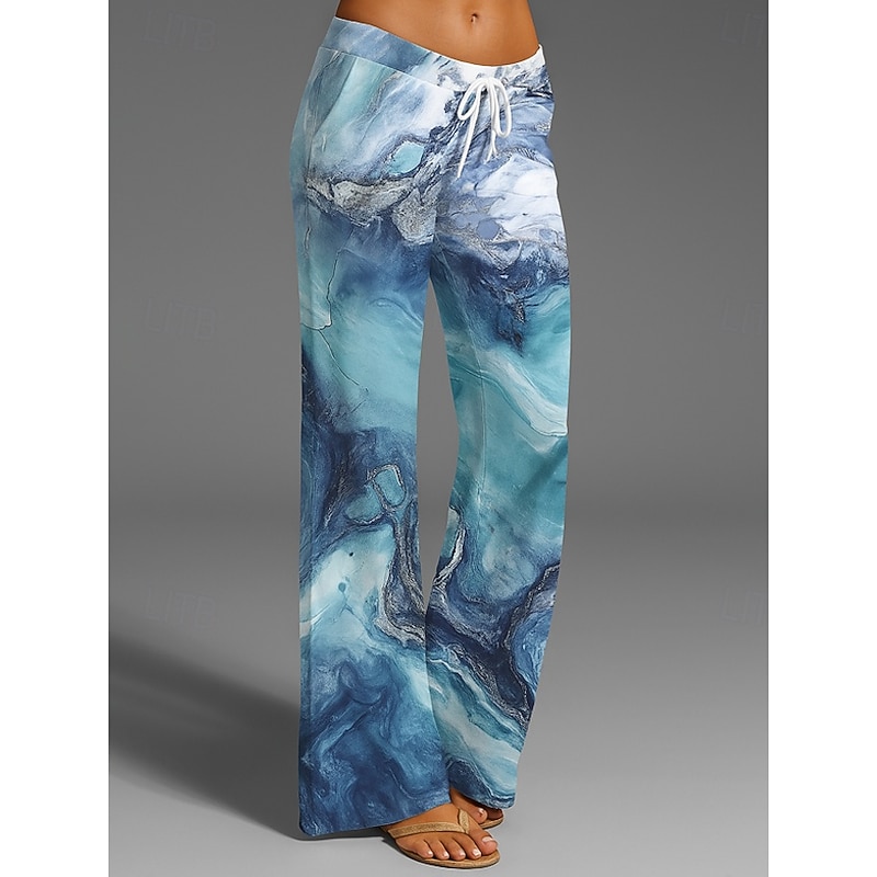 Women's Culottes Wide Leg Vacation Vintage Ethnic Style Full Length High Waist Graphic Abstract Wide Leg Quick Dry Breathability Soft Inelastic Outdoor Vacation Sport Black Pink Blue Summer Spring