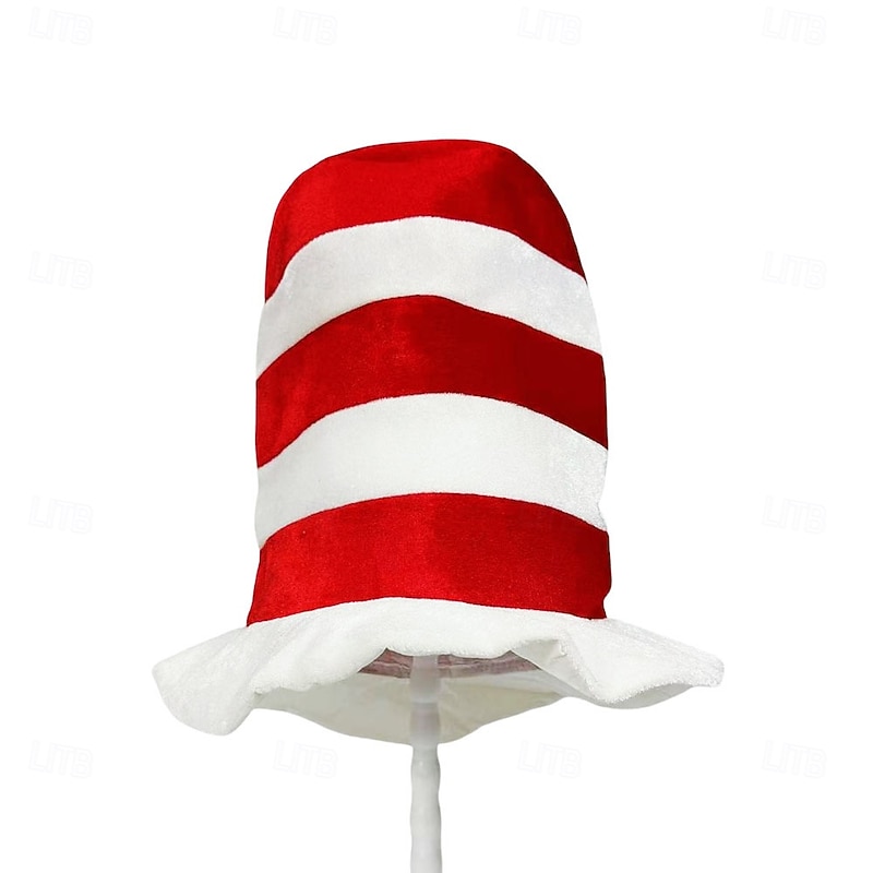 The Cat in the Hat Hat Accessories Top Hat Storybook Characters Cosplay Movie Cosplay for Unisex Kids Adults' Halloween Carnival World Book Day Performance Educational Dress Up School Event Dress Up4