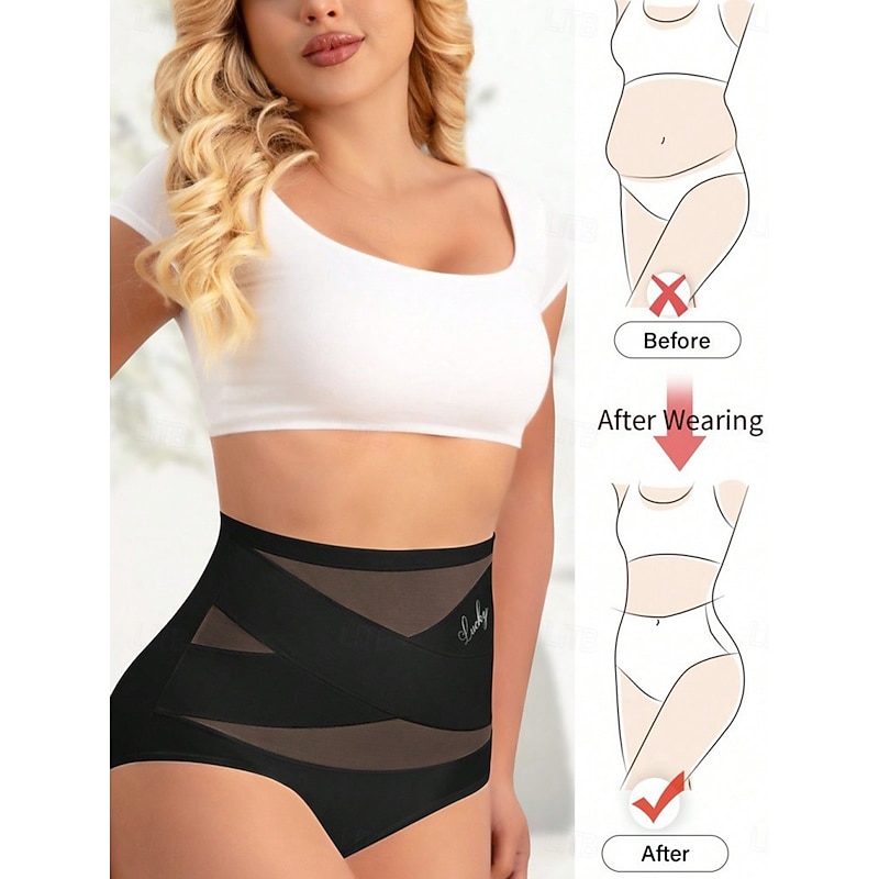 Women's Shapewear Shapewear High-Waisted Short High Waist Plain Elastic Waistband Soft Comfortable Stretchy Yoga carmine Azure Violet Black Summer Spring Slim Fit