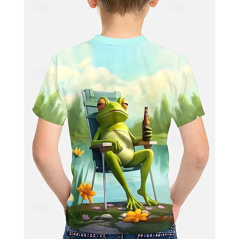 Boys' 3D Animal T shirt Tee Short Sleeve Summer Spring Fashion Basic Kids 4-12 Years Crew Neck Outdoor Casual Daily Regular Fit2