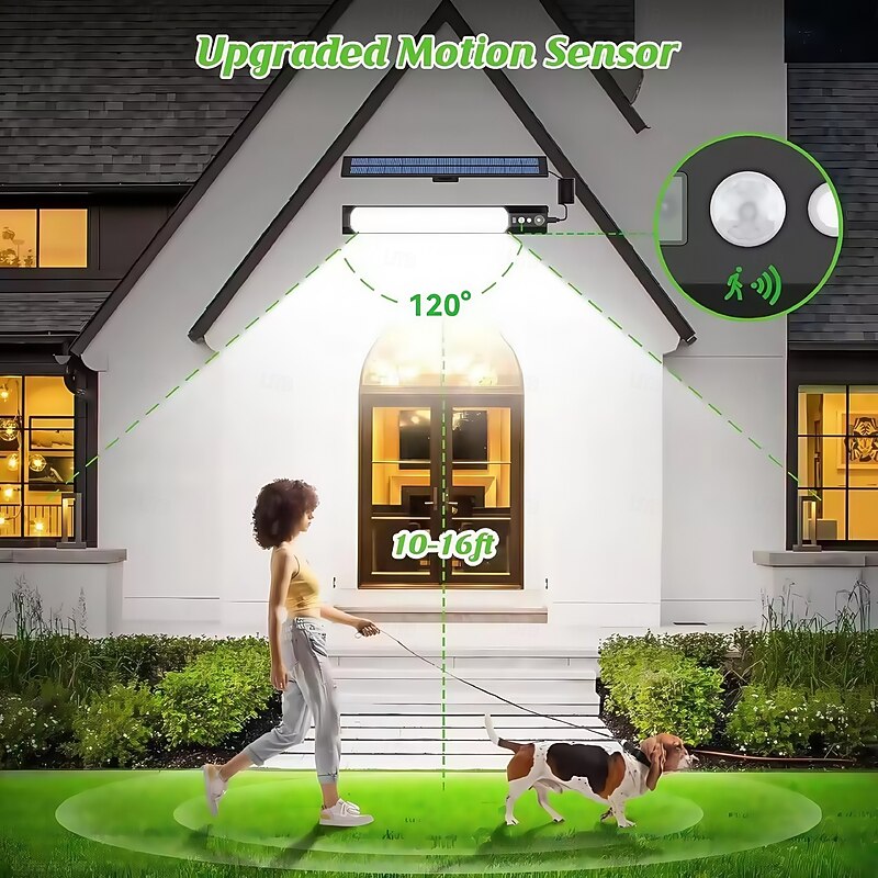 316LED Outdoor Solar Street Lights 3 Meter Cable Led Split Landscape Patio Garden Lights With Remote Control Camping Outdoor Solar Spotlight  Solar USB Charging 1PC4