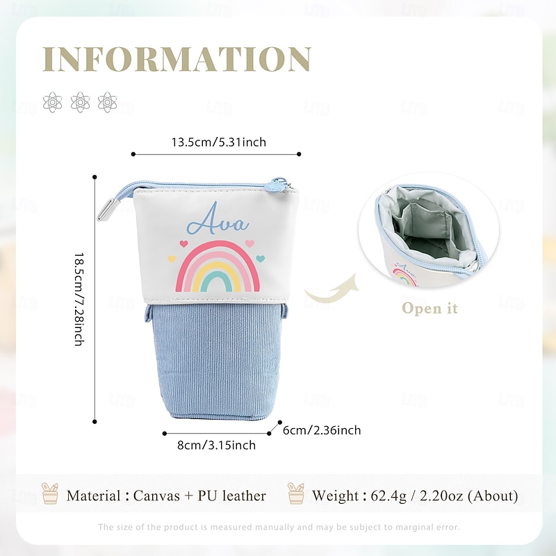 Personalized Pencil Case with Custom Name,Back to School Gift for Kids Large Capacity Multi-Purpose Pouch, Friends, Colleagues, Perfect for Desk, Backpack, or Travel4