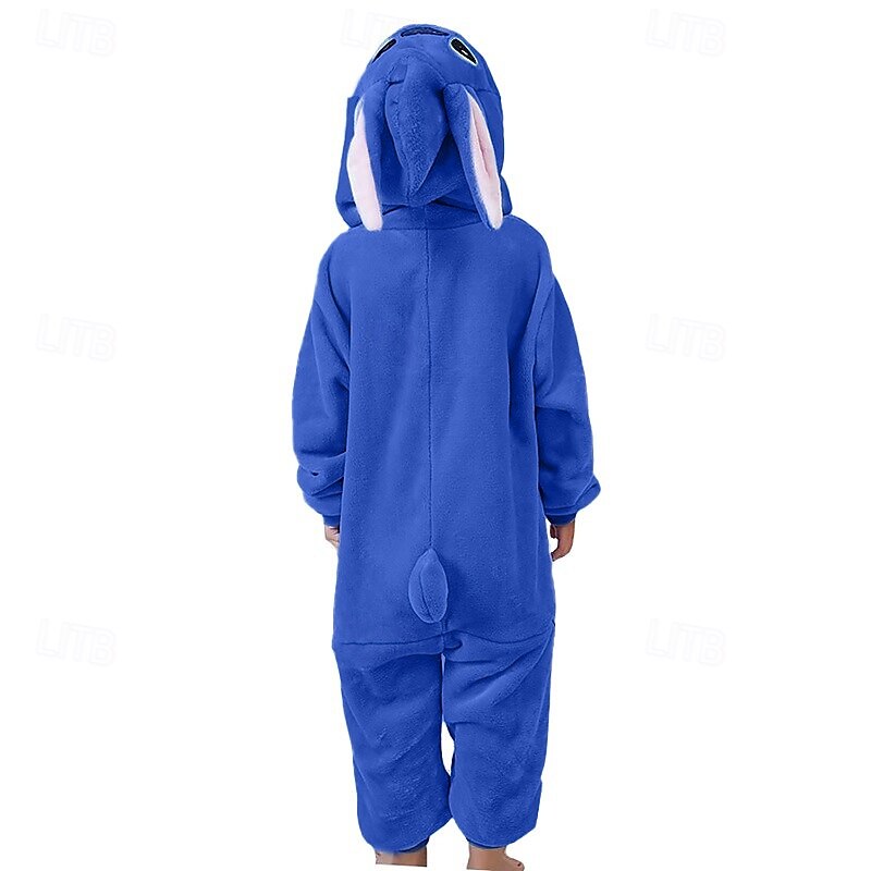 Kid's Patchwork Onesie Costume Carnival Costume Monster Blue Monster Onesie Pajamas Kigurumi Pajamas Pajamas Funny Costume For Boys and Girls Christmas Carnival Children's Day Cartoon4