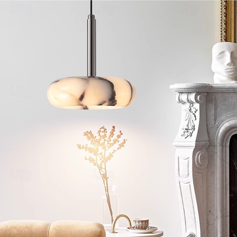 High - End Translucent Marble Pendant Lamp, Ideal for Bedroom, Living Room & Dining