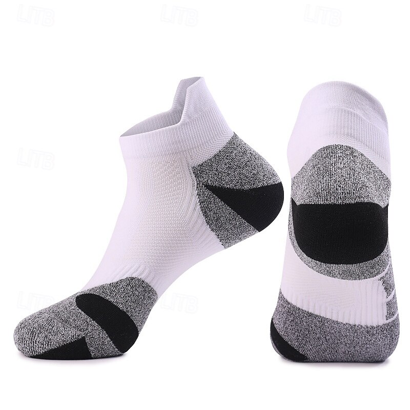 1 Pair Women's Running Socks Sports Socks Breathable Anti Blister Sweat-Wicking Anti-Bacterial Outdoor quarter crew Patchwork Cotton Violet Black White for Ski / Snowboard Running Camping / Hiking2