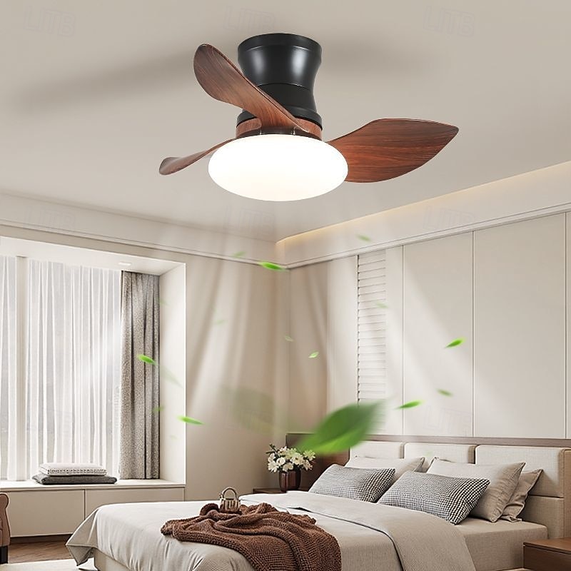 French Mid-Century Ceiling Fan Light - Smart Modern Minimalist for Bedroom/Dining/Study3