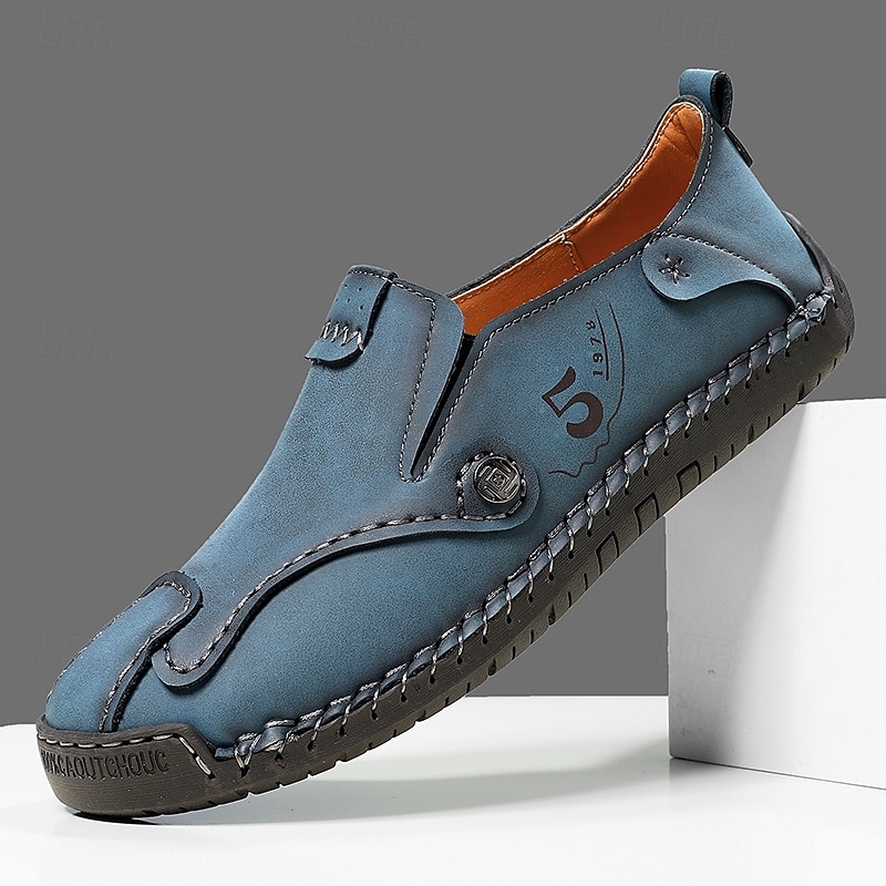 Men's Brown Slip-on Shoes with Contrast Stitching, Soft Insole and Durable Rubber Sole for Casual Office Wear, Daily Commute and Weekend Relaxation2