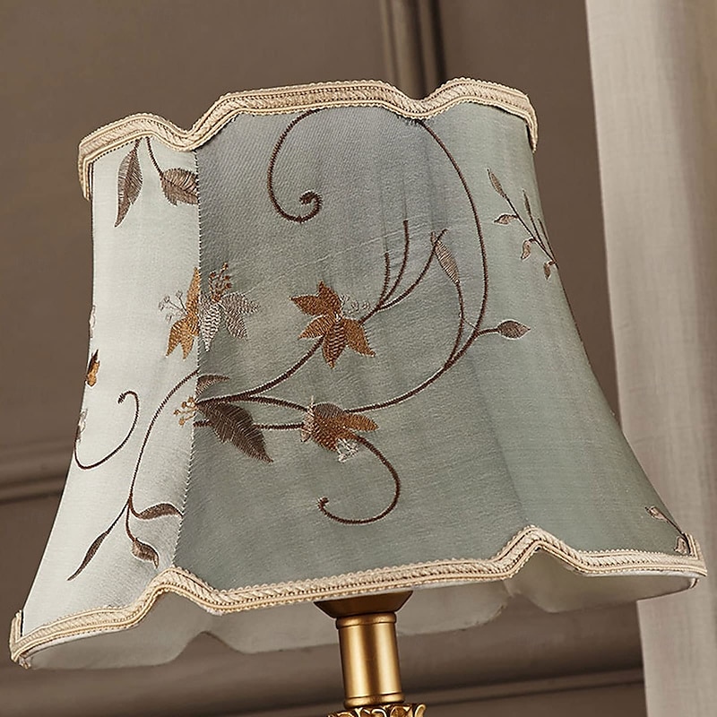 Bedside Lamps Table Lamp Traditional for Living Room 21.26'' Retro Bedroom Lamp Resin with Gray Green Lampshade for Bedside Table Nightlamps4
