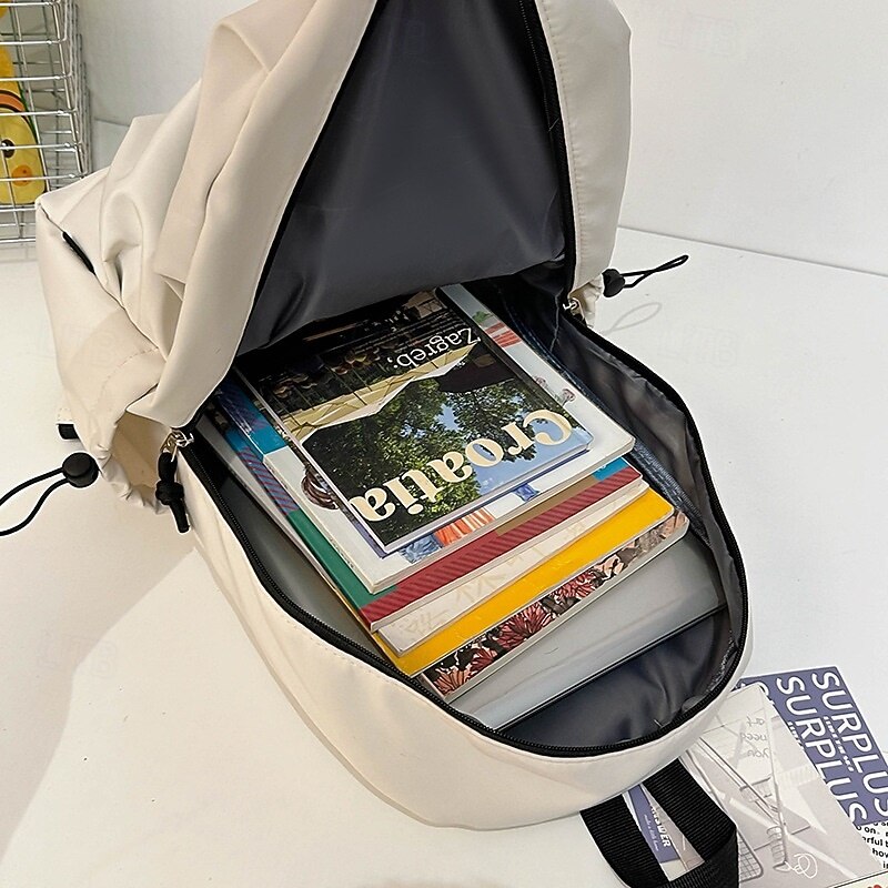 Teen Girls' Matching Green Backpack Set – Lightweight Nylon School and Travel Bags with Front Zipper Design4