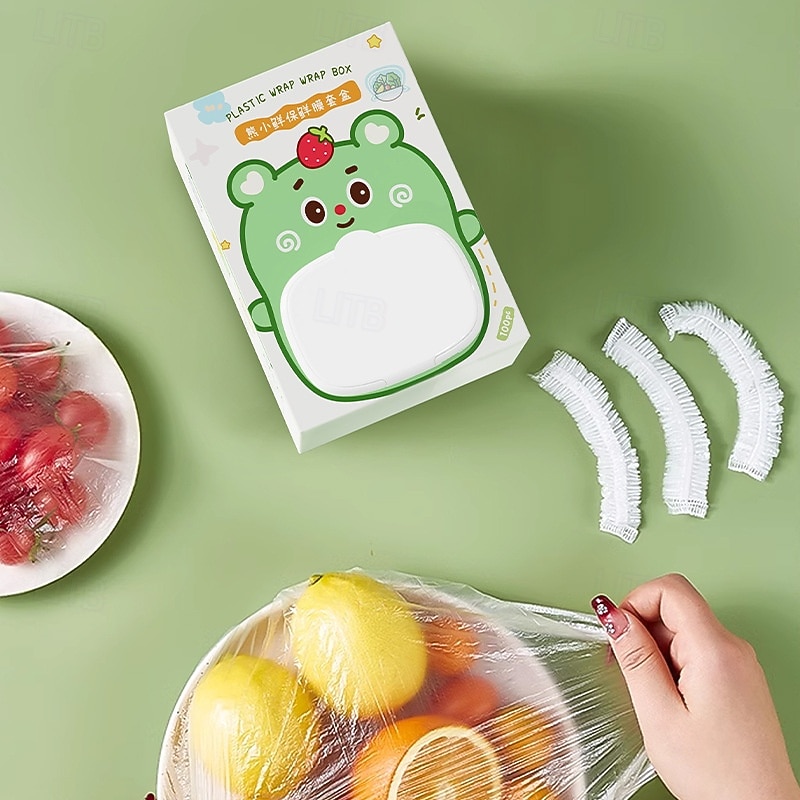 Disposable Elastic Food Covers for Bowls, Plastic Stretch Lids Set for Fruit, Vegetable, Dustproof and Odor-Proof Food Storage Covers3