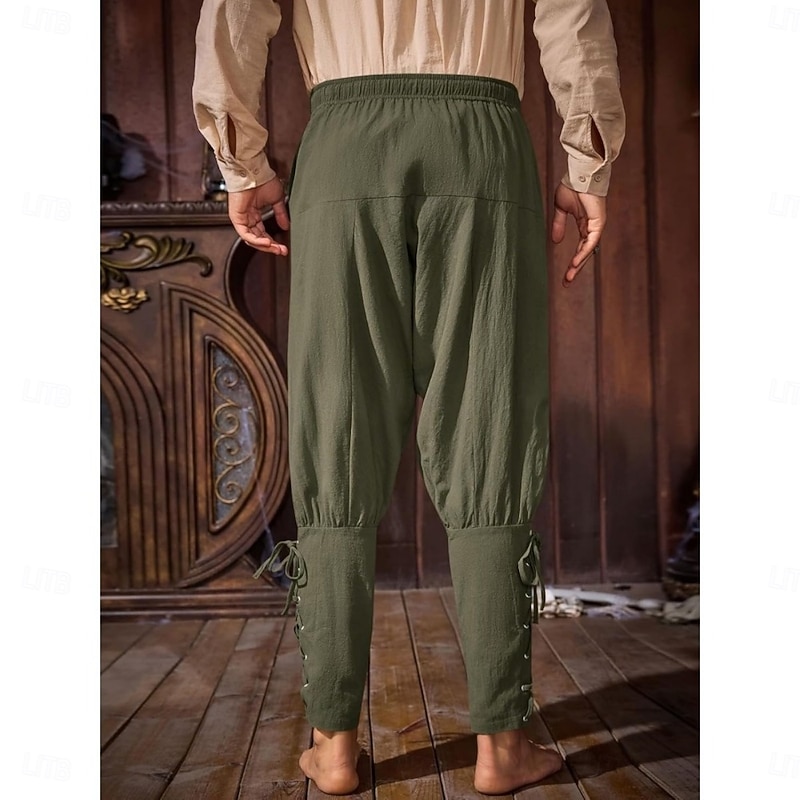 Punk & Gothic Medieval Steampunk Pants Straight Leg Motorcycle Pants Fancy Dress Men's Casual Daily Adults' Pants4