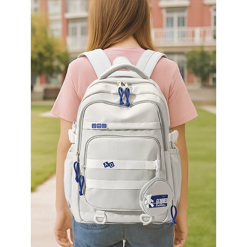 Unisex waterproof school bag, Large capacity multi-compartment school bag, Cute design, Lightweight student school bag, Suitable for middle school and daily use
