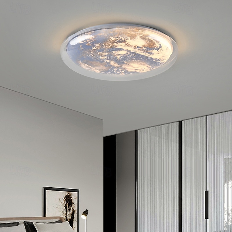 Creative Modern Earth Ceiling Lamp for Children's Bedroom, Soft Light, Eye - Caring