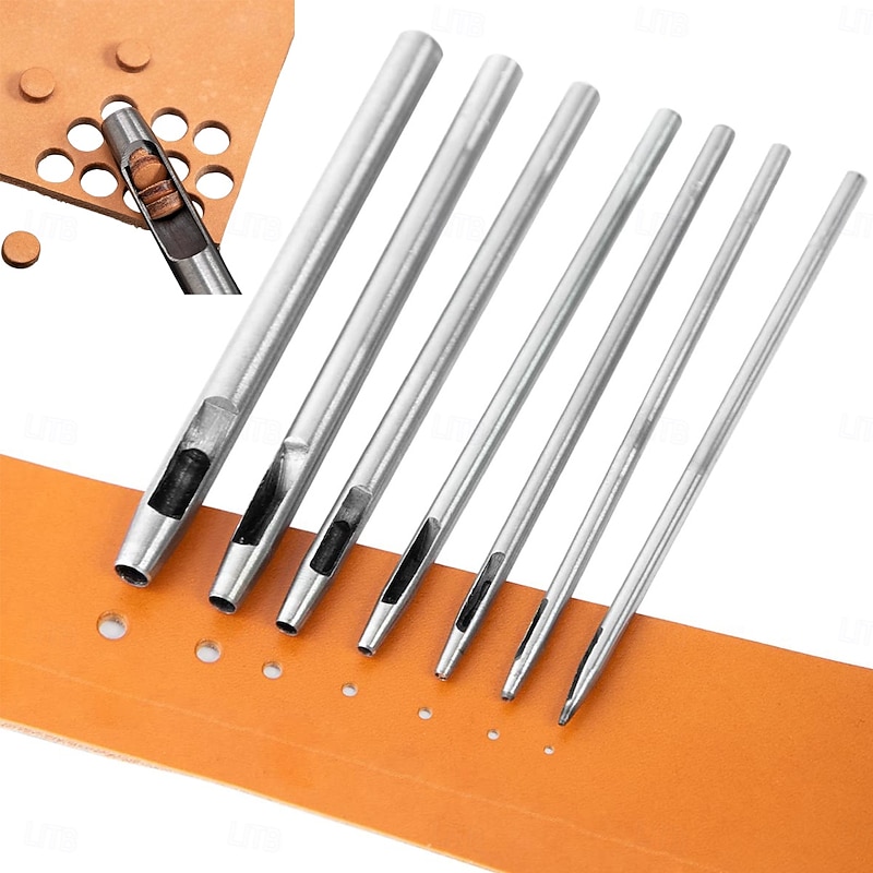Leather Hole Punch 15Pcs Hollow Hole Punch Steel Belt Leather Punch Round Hollow Punch Tool for Watch Strap Canvas Belt Paper Plastics 0.5mm-5mm