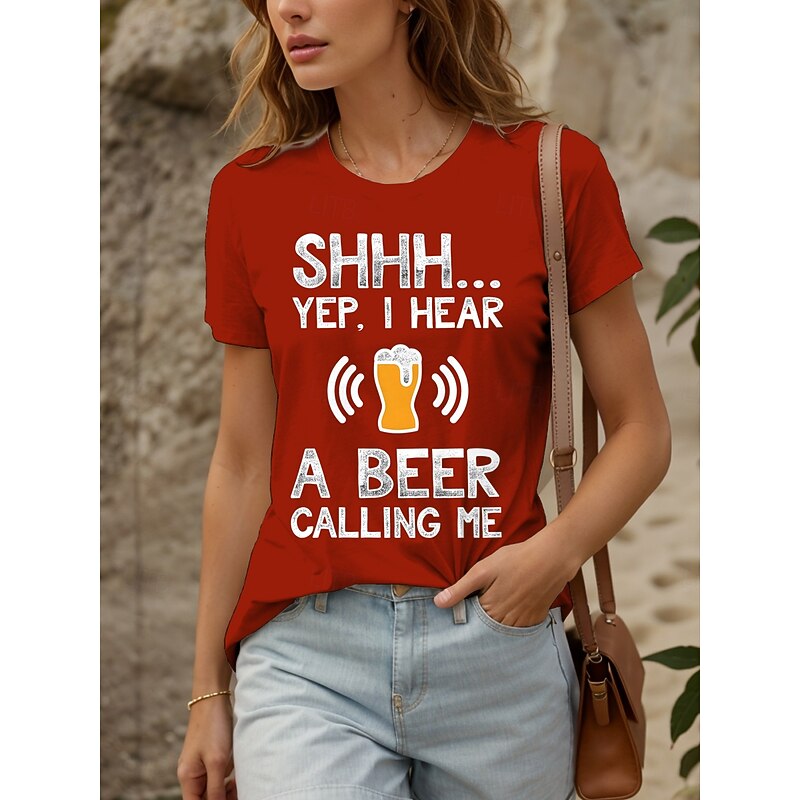 Oktoberfest Women's T Shirt Graphic Letter Vintage Stylish Classic Short Sleeve Crew Neck Round Neck Regular Tops Daily Weekend Print Black White Yellow Red Blue Summer Spring4